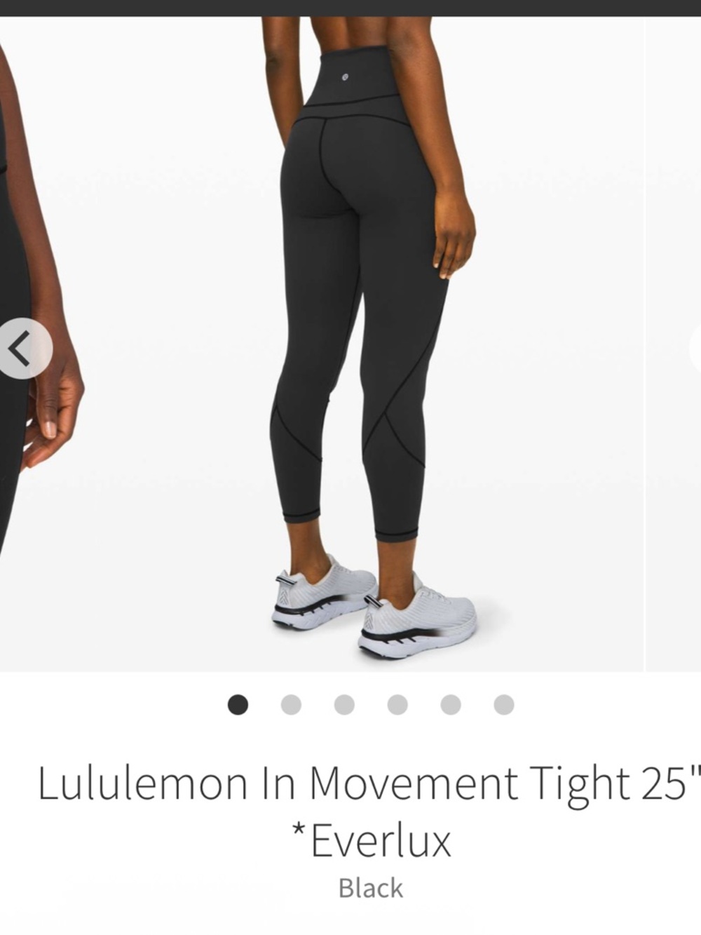 Lululemon in movement tight 25” everlux black size 4